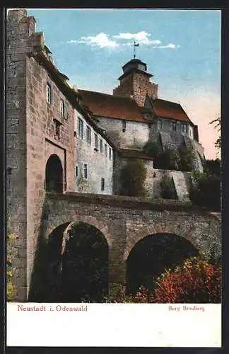 AK Neustadt i. Odenwald, Blick zur Burg Breuberg