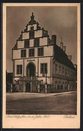 AK Bad Salzuflen, Rathaus mit Strassenpartie