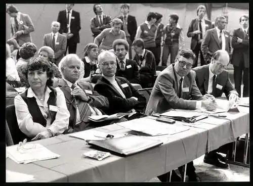 Fotografie Politiker Eva Rühmkorf, von Weizsäcker, Klaus Meyer-Abich, Hans Jürgen Krupp & Frank Dahrendorf