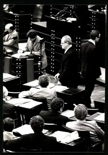 Fotografie Sven Simon, Bonn, Politiker Herbert Wehner im Bundestag zu Bonn