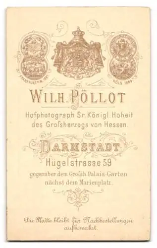 Fotografie Wilh. Pöllot, Darmstadt, Hügelstrasse 59, Porträt eines Herrn und einer Dame