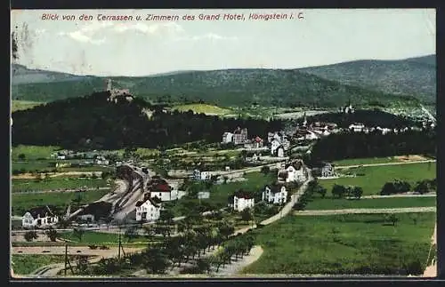 AK Königstein i. T., Blick von den Terrassen und Zimmern des Grand Hotel