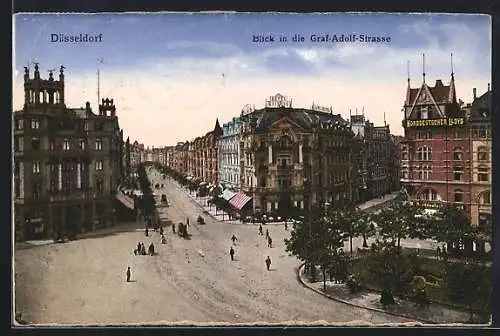 AK Düsseldorf, Blick in die Graf-Adolf-Strasse