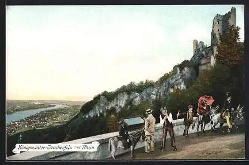 AK Königswinter, Drachenfels mit Rhein