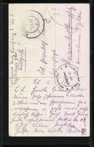 Künstler-AK August Müller - München: Jagdhund mit Birkhahn im Maul