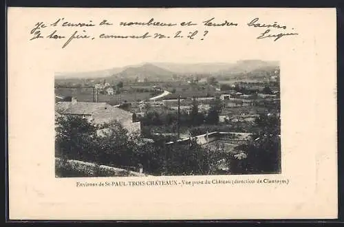 AK Saint-Paul-Trois-Châteaux, Vue prise du Château, direction de Clansayes