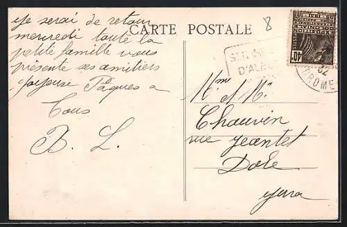 AK Saint-Rambert-d`Albon, La Mairie et la place arborée devant le bâtiment