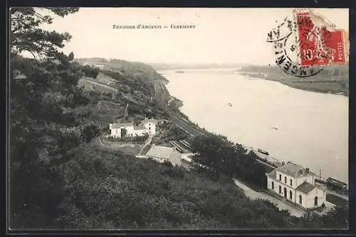 AK Clermont, Vue sur la rivière et les collines environnantes