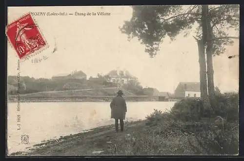 AK Nozay, Étang de la Villatte et promeneur au bord de l`eau