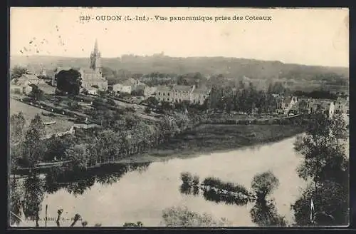 AK Oudon, Vue panoramique prise des Coteaux