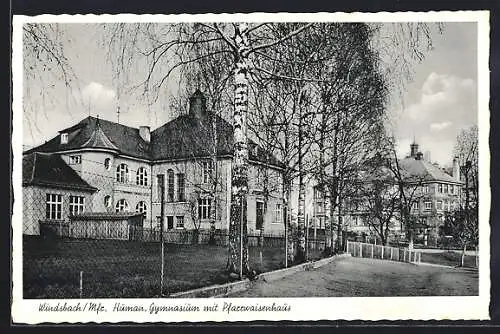 AK Windsbach /Mfr., Human Gymnasium mit Pfarrwaisenhaus