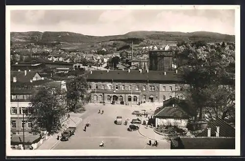 AK Aalen in Württbg., Blick über den Bahnhofplatz auf die Stadt