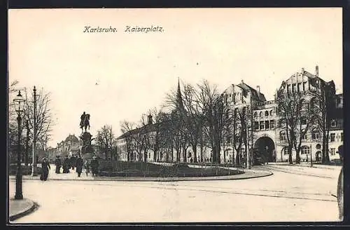 AK Karlsruhe, Blick auf den Kaiserplatz