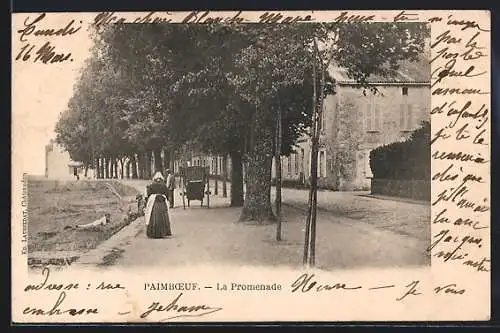 AK Paimbœuf, La Promenade avec une femme et une calèche