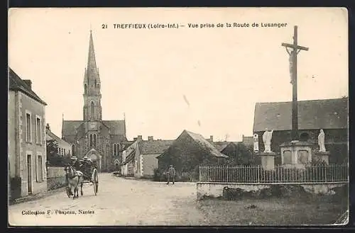 AK Treffieux, Vue prise de la Route de Lusanger