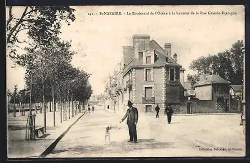 AK Saint-Nazaire, Le Boulevard de l`Océan à la hauteur de la Rue Grande-Bretagne