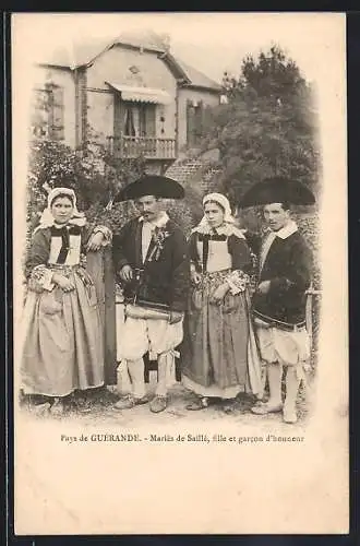 AK Guérande, Mariés de Saillé, fille et garcon d`honneur