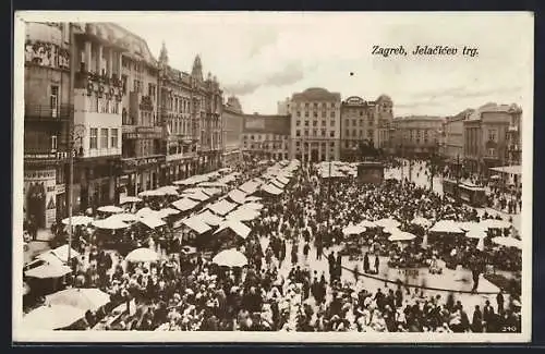 AK Zagreb, Jelacicev trg., Markt