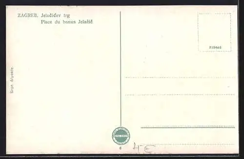 AK Zagreb, Jelacicev trg, Place du banus Jelacic, Strassenbahn