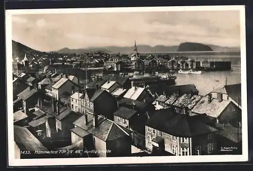 AK Hammerfest, Blick auf Gebäude und den Hafen