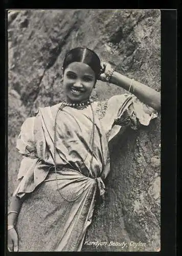 AK Ceylon, Kandyan Beauty, indische Schönheit