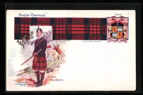 AK Schotte vom Clan Mac Duff, Badge Boxwood, The Clan Tartan, Arms