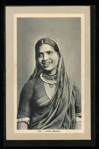 AK Hindu Woman with a big nose ring in traditional clothing