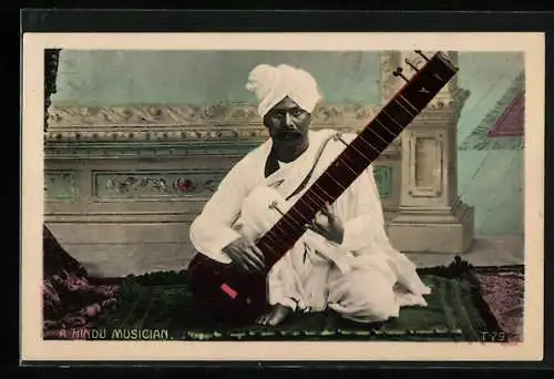 AK Hindu Musician, Hindu mit Saiteninstrument