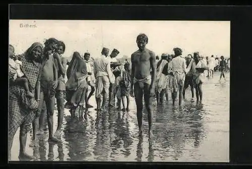 AK Indian villagers bathing