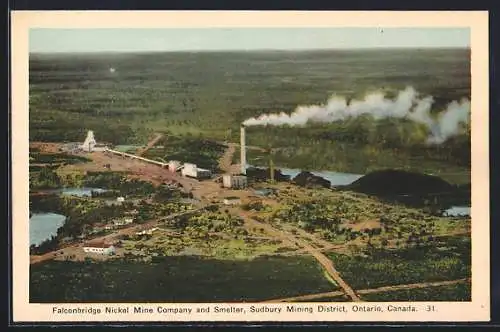 AK Sudbury /Ontario, Mining District, Falconbridge Nickel Mine Company and Smelter