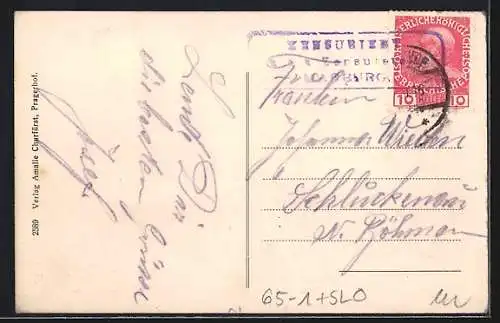 AK Pragerhof, Bahnhof aus der Vogelschau