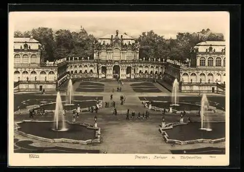 Foto-AK Walter Hahn, Dresden, NR. 7605: Dresden, Zwinger mit Wallpavillon