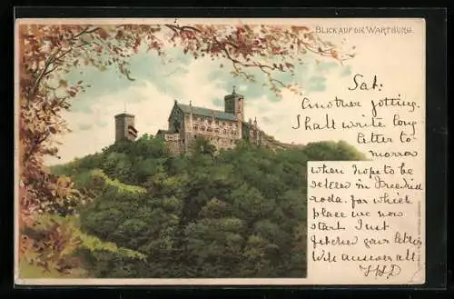 Lithographie Eisenach, Wartburg