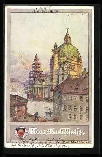 AK Deutscher Schulverein Nr.349: Wien, die Karlskirche