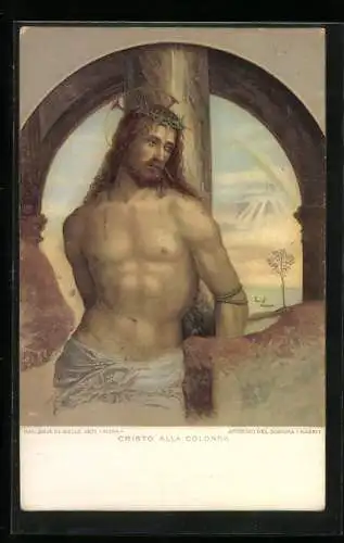 Künstler-AK Stengel & Co. Nr. 29792: Sodoma, Giovanni Antonio Bazzi: Christus am Marterpfahl, die Passion Christi