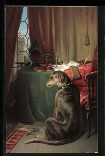 Künstler-AK Stengel & Co. Nr. 29260: High Life, Sitzender Hund von Sir E. Landseer