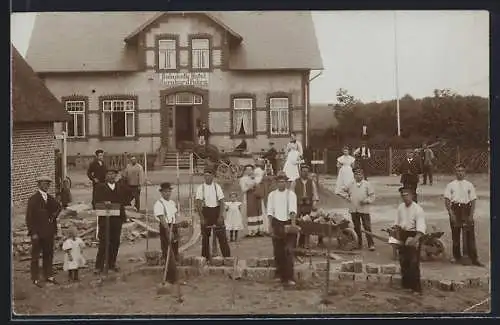 AK Thaden, Bauarbeiten am Bahnhofs-Hotel Bernhard Fehrn