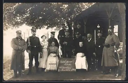 Foto-AK Rosswein, Landsturm-Wache 1914, Schützenhaus