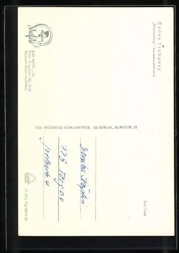 AK Musikerin Conny Froboess mit Handschuhen und weissem Hut