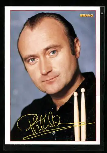 AK Phil Collins mit freundlichem Ausdruck