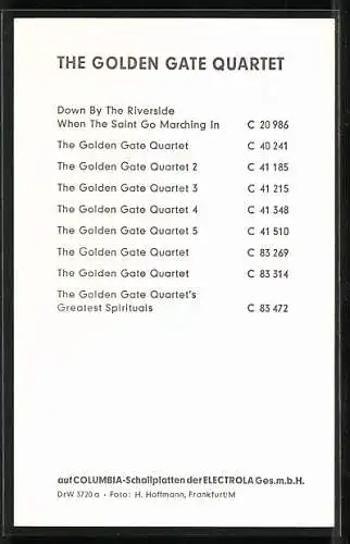 AK Mitglieder der Band The Golden Gate Quartet