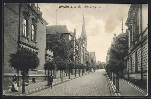 AK Witten a. d. R., Roonstrasse mit Kirche