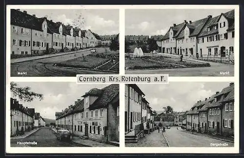 AK Cornberg, Markt, Hauptstrasse mit Bus, Bergstrasse