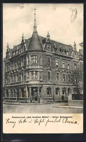 AK Witten /Ruhr, Restaurant Am breiten Stein, Bes. Arthur Schwenke, Anblick von der Strasse aus