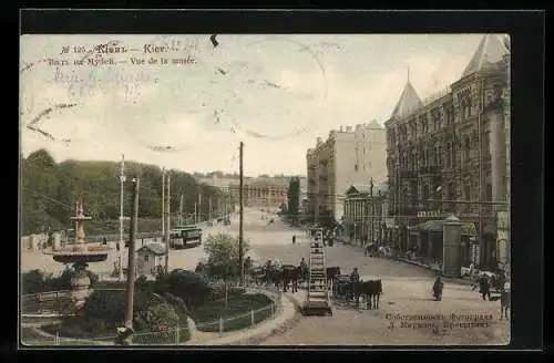 AK Kiev, Vue de la musée, Strassenbahn