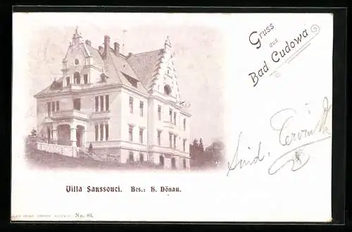 AK Bad Cudowa, Villa Sanssouci, Inh. H. Dönau