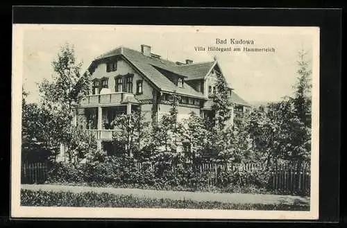 AK Bad Kudowa, Villa Hildegard am Hammerteich