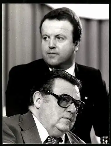 Fotografie CSU-Politiker Franz-Josef Strauss und Gerold Tandler