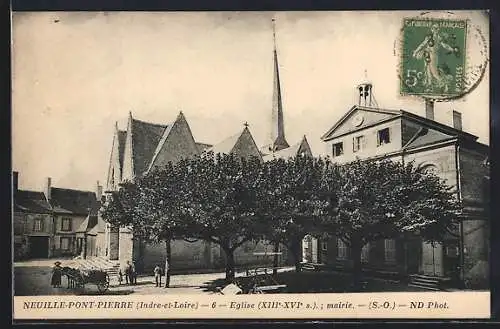 AK Neuillé-Pont-Pierre, Eglise, mairie