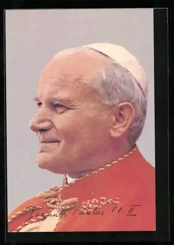 AK Papst Johannes Paul II. im Portrait mit Pileolus